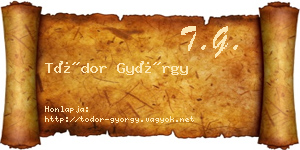 Tódor György névjegykártya